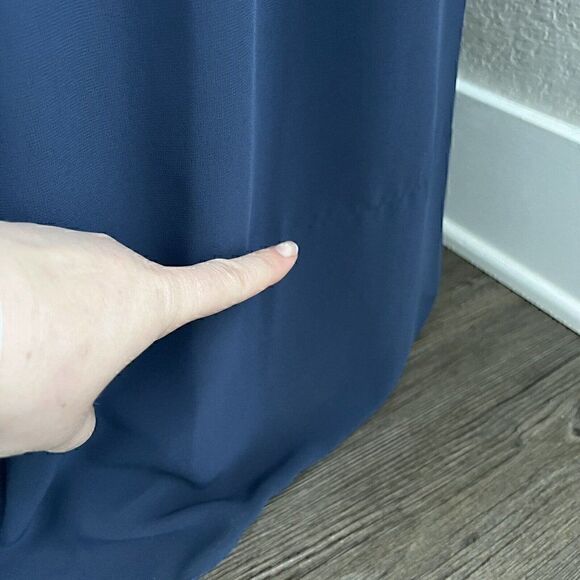 Amsale Maternity Size 12 Janan Maxi French Blue Flat Chiffon Bridesmaid Wedding - Picture 5 of 12